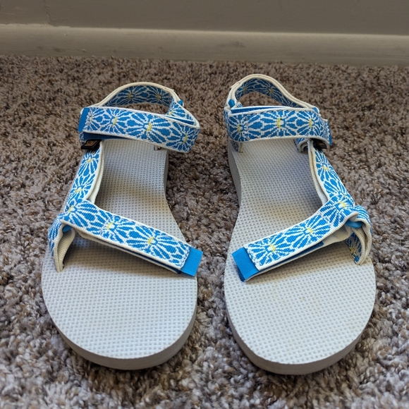 Teva Original Universal Standard Flower Loom Birch Ibiza Blue - Picture 1 of 5